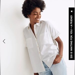 Madewell White Cotton Courier Shirt